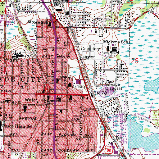 Topographic Map of Pasco County Fire Marshal's Office, FL