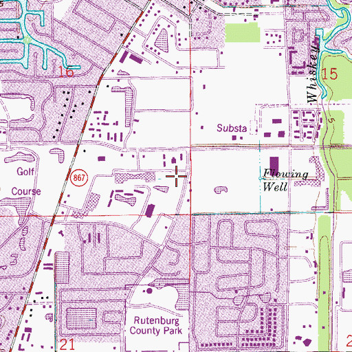 Topographic Map of Iona - McGregor Fire District Station 74, FL