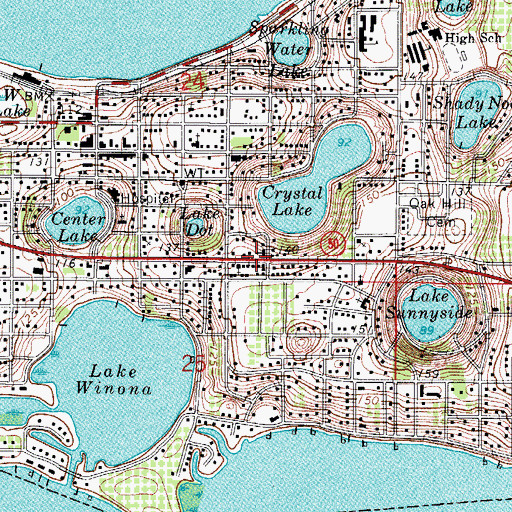 Topographic Map of Clermont Fire Department, FL