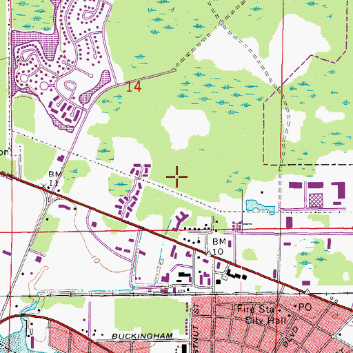 Topographic Map of Oldsmar Fire Rescue, FL