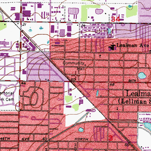 Topographic Map of Lealman Special Fire Deparment Control District Station 18, FL