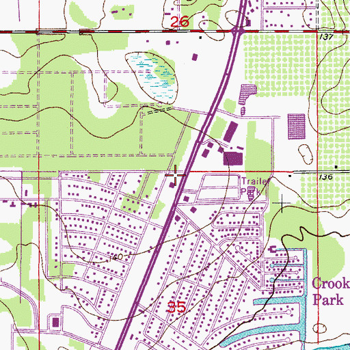Topographic Map of Polk County Fire Department Station 6 Caloosa Lake, FL