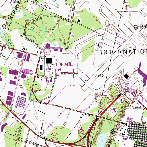 Topographic Map of Hamilton Standard Heliport, CT