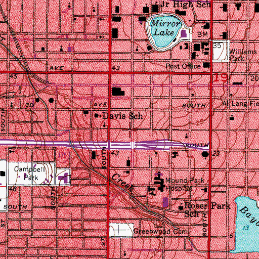 Topographic Map of Saint Petersburg Fire and Rescue Station 5 Master Station, FL