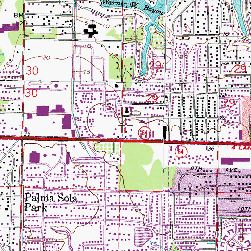 Topographic Map of West Manatee Fire and Rescue Station 1, FL