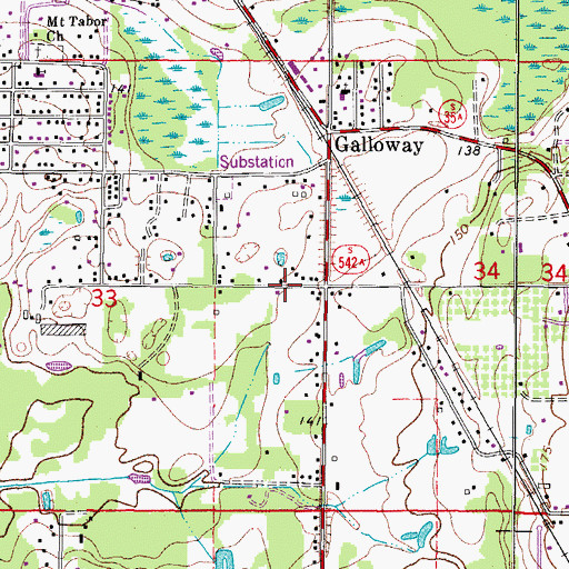 Topographic Map of Polk County Fire Department Station 110 Sleepy Hill, FL