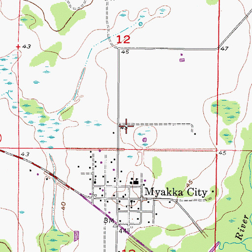 Topographic Map of Myakka City Fire Department Station 1, FL