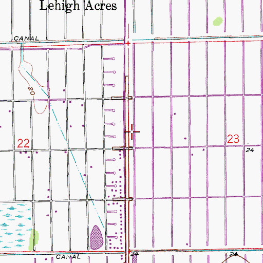 Topographic Map of Lehigh Acres Fire Control and Rescue District Station 101, FL
