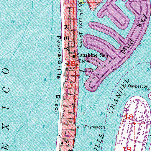 Topographic Map of Saint Pete Beach Fire Department Station 22, FL