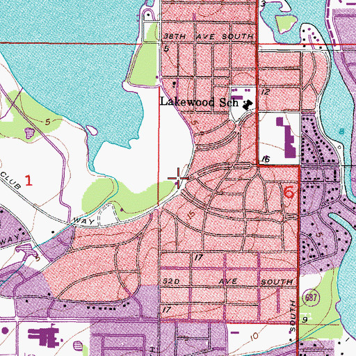 Topographic Map of Saint Petersburg Fire and Rescue Station 8 Lake Maggiore, FL