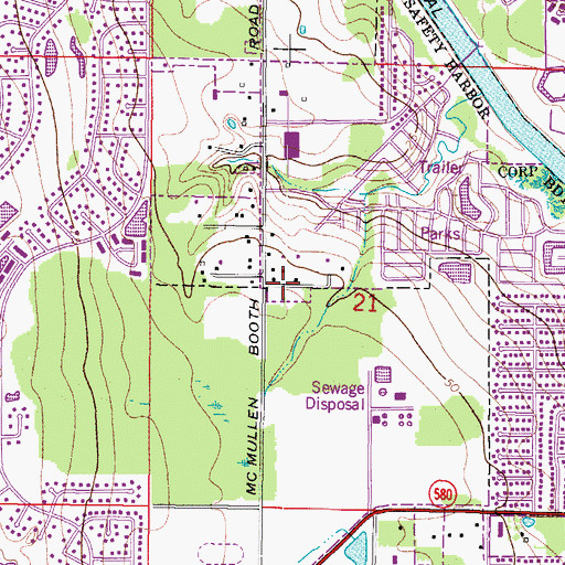 Topographic Map of Safety Harbor Fire Department Station 53, FL