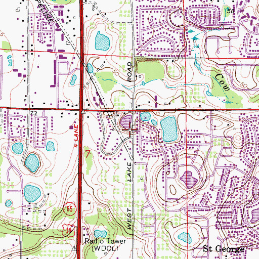Topographic Map of Palm Harbor Fire and Rescue Station 65, FL