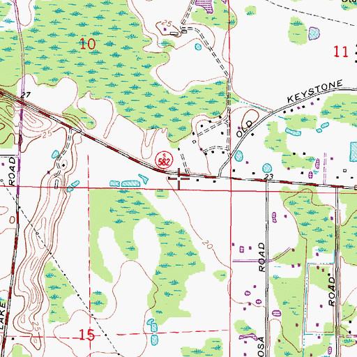 Topographic Map of East Lake Fire Tarpon Special Fire Control District Station 58, FL