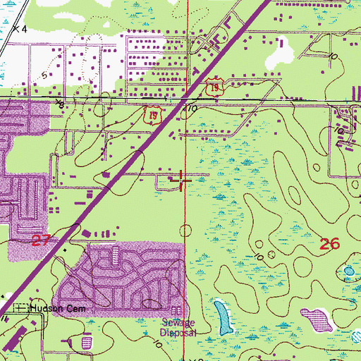 Topographic Map of Pasco County Fire Rescue Station 10, FL