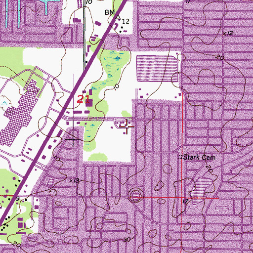 Topographic Map of Pasco County Fire Rescue Station 11, FL