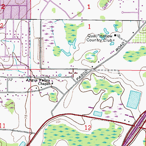 Topographic Map of Pasco County Fire Rescue Station 13, FL