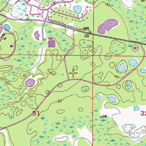 Topographic Map of Pasco County Fire Rescue Station 14, FL