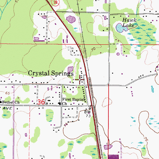 Topographic Map of Pasco County Fire Rescue Station 18, FL