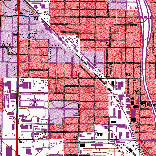 Topographic Map of Saint Petersburg Fire and Rescue Station 10 Ponce De Leon, FL