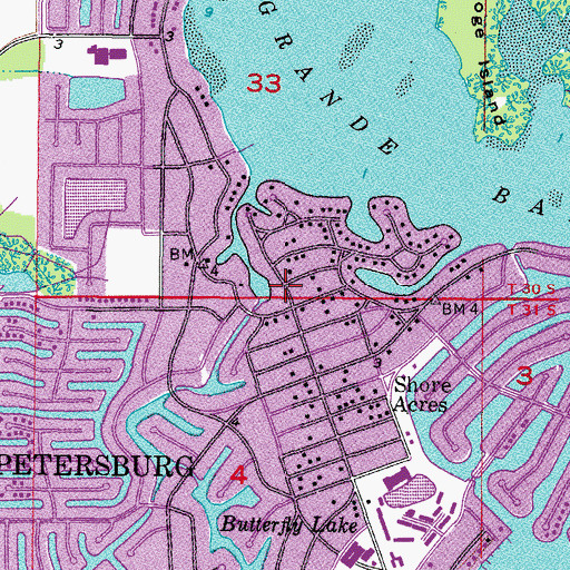 Topographic Map of Saint Petersburg Fire and Rescue Station 12 Shore Acres, FL