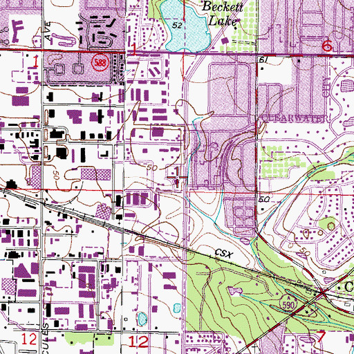 Topographic Map of Clearwater Fire and Rescue Station 48, FL
