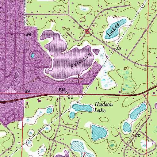 Topographic Map of Pasco County Fire Rescue Station 21, FL