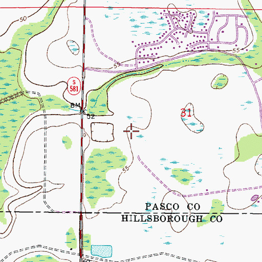 Topographic Map of Pasco County Fire Rescue Station 26, FL