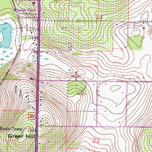 Topographic Map of Pasco County Fire Rescue Station 32, FL