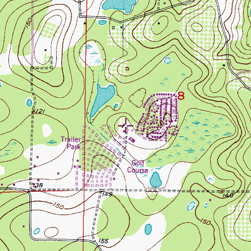 Topographic Map of Pasco County Fire Rescue Station 33, FL