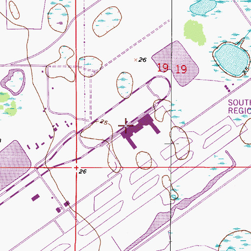 Topographic Map of Lee County Port Authority, FL