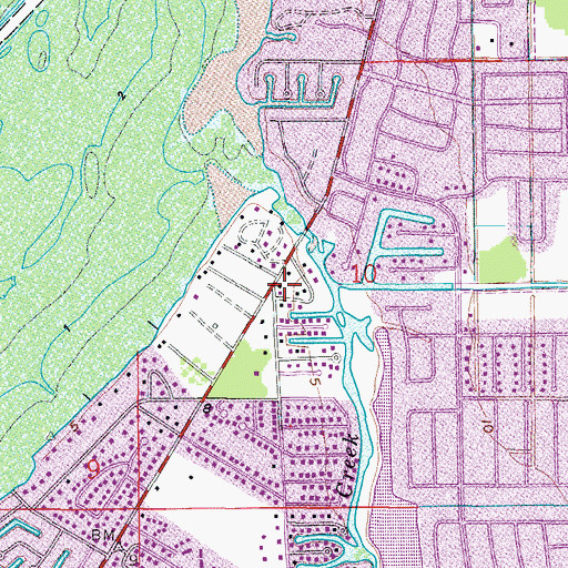 Topographic Map of Iona McGregor Fire District Station 71, FL