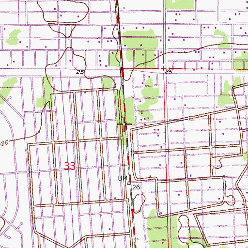 Topographic Map of Lehigh Acres Fire Control and Rescue District Station 103, FL