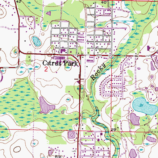 Topographic Map of Hillsborough County Fire Rescue Station 13, FL