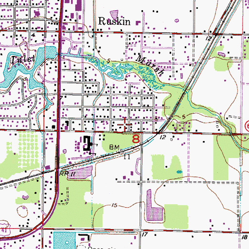 Topographic Map of Hillsborough County Fire Rescue Station 17 Ruskin, FL