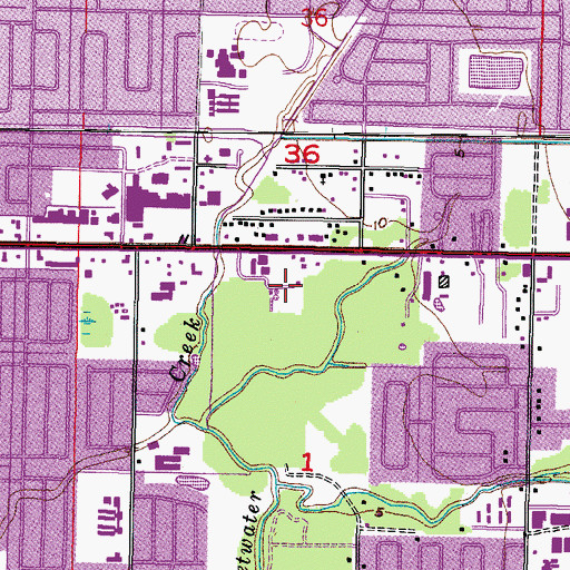 Topographic Map of Hillsborough County Fire Rescue Station 20, FL