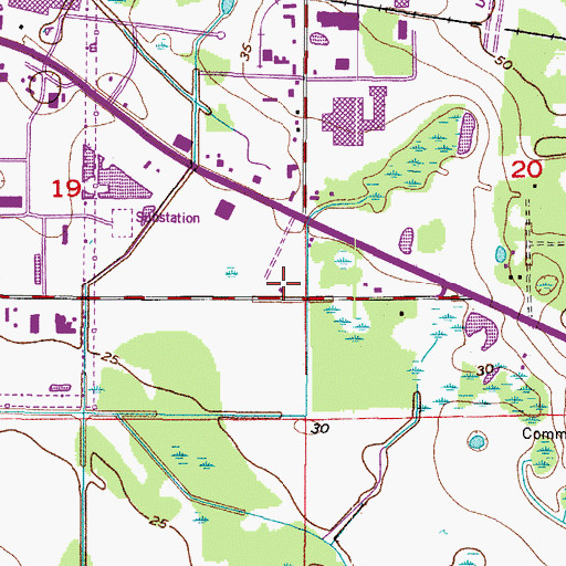 Topographic Map of Hillsborough County Fire Rescue Station 33 Falkenburg, FL