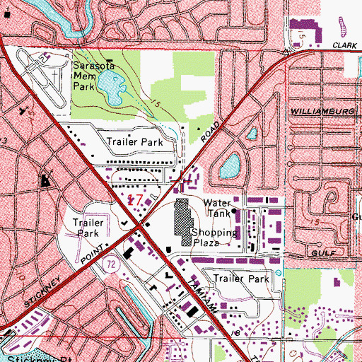 Topographic Map of Sarasota County Fire Department Station 11, FL