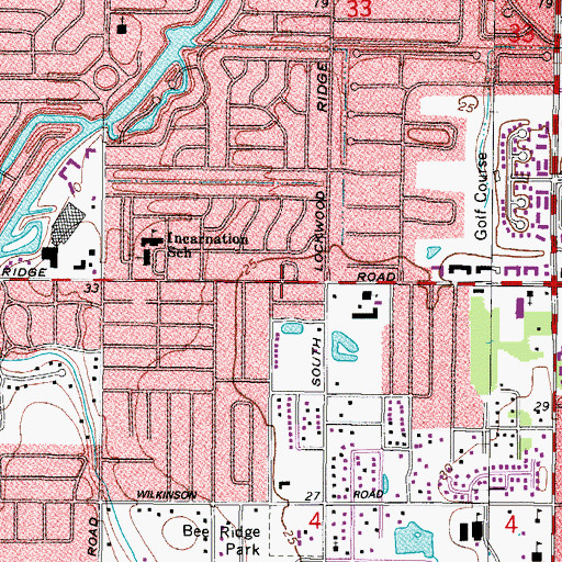 Topographic Map of Sarasota County Fire Department Station 12, FL