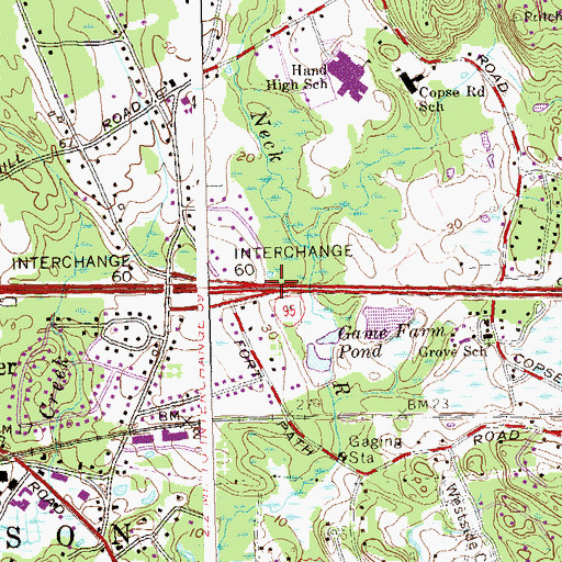 Topographic Map of Interchange Sixty, CT