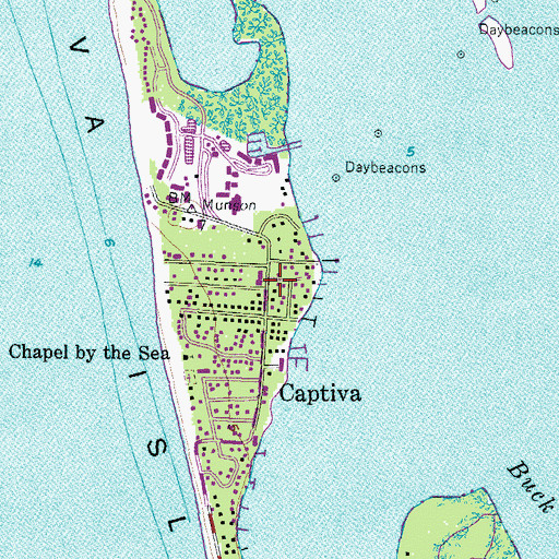 Topographic Map of Captiva Fire Control District Fire Station, FL