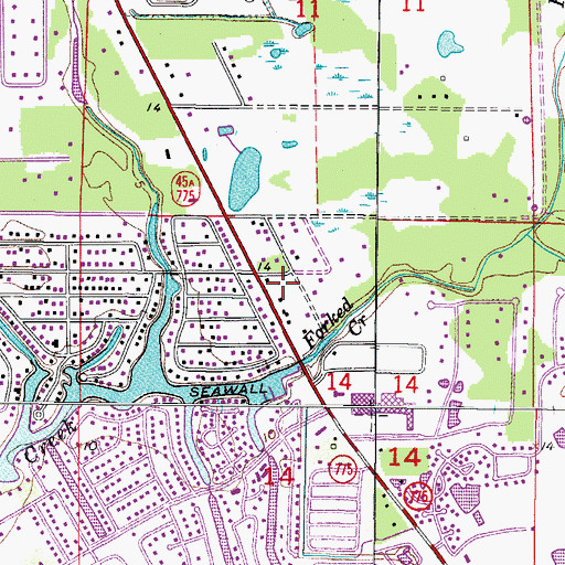 Topographic Map of Englewood Area Fire Control District Station 73, FL