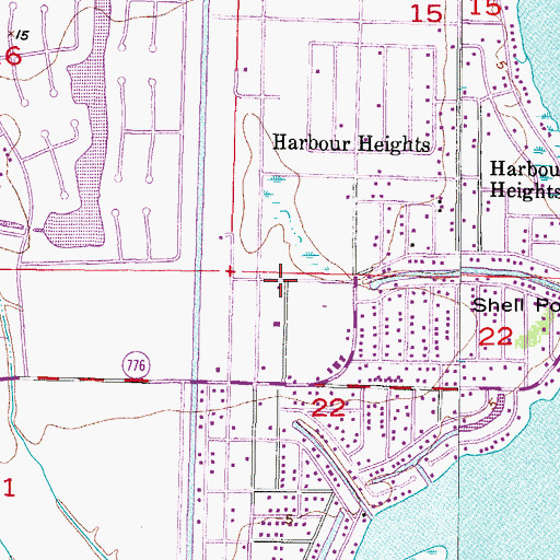 Topographic Map of Charlotte County Fire and Emergency Medical Services Station 11, FL