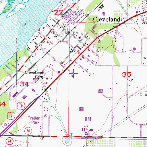 Topographic Map of Charlotte County Fire and Emergency Medical Services Station 6, FL