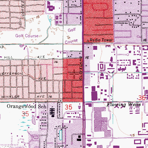 Topographic Map of Fort Myers Fire and Rescue Station 3, FL