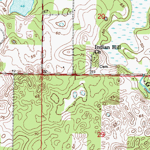 Topographic Map of Sumter County Fire and Rescue Department Station 29 Tri County Fire District, FL