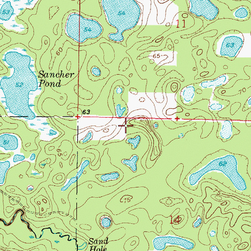 Topographic Map of Sumter County Fire and Rescue Department Station 28 Croom - A - Coochee Fire District, FL