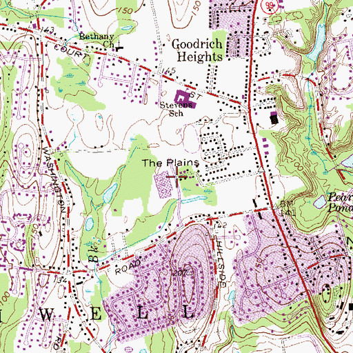 Topographic Map of The Plains, CT