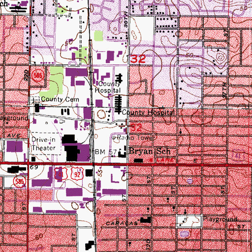 Topographic Map of Tampa Fire Rescue Station 18, FL