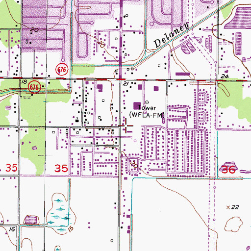 Topographic Map of Hillsborough County Fire Marshal's Office, FL