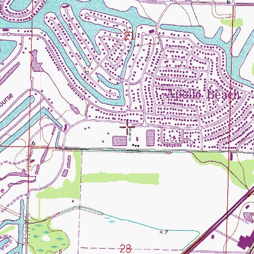 Topographic Map of Hillsborough County Fire Rescue Station 29 Apollo Beach, FL